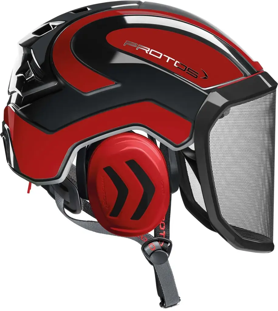 Casco forestal Pfanner Protos Arborist  rojo negro neon