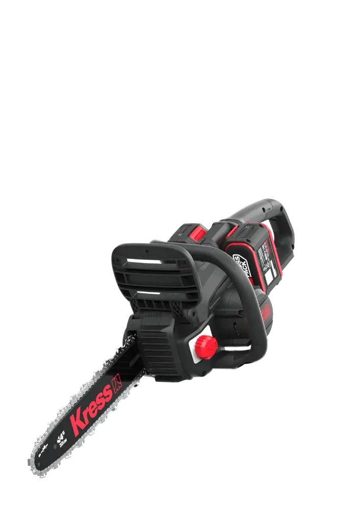 Motosierra 35cm sin escobillas Kress 40V con 4 baterías de 4 Ah y doble cargador de 4 A (Modelo KG346E.9+ KAB04 + KAC04)