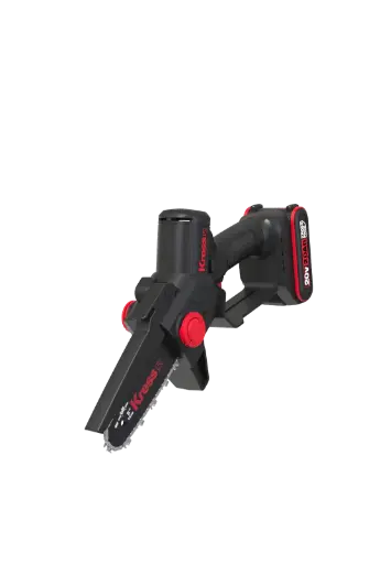 Mini motosierra 12 cm sin escobillas Kress 20 V con 2 baterías de 2 Ah y cargador de 2 A (Modelo KG343E.9 + KAB02 + KAC02)