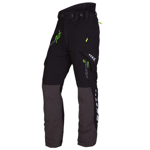 Pantalones de motosierra Breatheflex AT4010, diseño A, clase 1, color negro