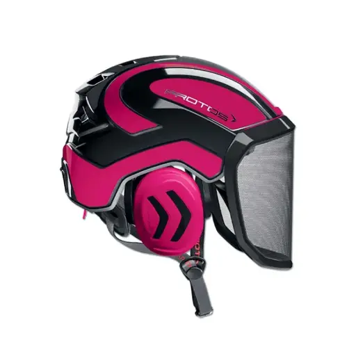 Casco forestal Pfanner Protos Arborist negro/rosa